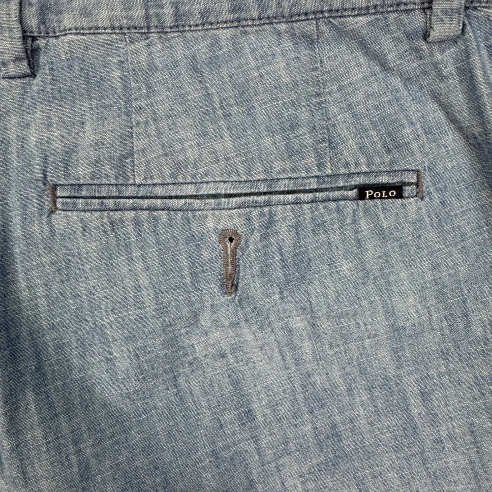 Polo Ralph Lauren‎ Shorts Mens 33 Blue Classic Fit Chambray Cotton Casual Prep